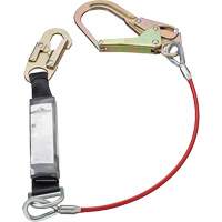 SA-5502-4 Shock Absorbing Lanyard, 4', Rebar Hook Center, Snap Hook Leg Ends, Polyester Action Paper