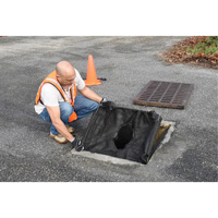 Square Ultra-Drain Guard&reg; Catch Basin Insert with Overflow Port, Oil & Sediment, 16" - 28" L x 20" - 36" W Action Paper