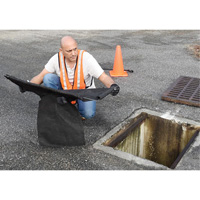 Square Ultra-Drain Guard&reg; Catch Basin Insert with Overflow Port, Oil & Sediment, 16" - 28" L x 20" - 36" W Action Paper