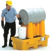 Syst&egrave;me de confinement Ultra-Drum pour 1 baril avec drain, 52" lo x 29" la x 49,5" ha, 750 gal. US Capacit&eacute; Action Paper