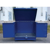 Ultra-Hard Top S4 Steel Spill Pallet, 61" L x 54.4" W x 52" H, 4700 lbs. Load Capacity Action Paper