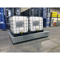 Ultra-Twin IBC Spill Pallet en acier, Capacit&eacute; de d&eacute;versement 370 gal. US, 103,8" x 26,8" x 51,1" Action Paper