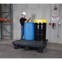 4-Drum Economy Ultra-Spill Pallet&reg;, 66 US gal. Spill Capacity, 53" x 53" x 11.8" Action Paper