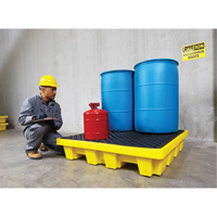 4-Drum Nestable Ultra-Spill Pallet&reg;, 66 US gal. Spill Capacity, 51" x 51" x 10" Action Paper