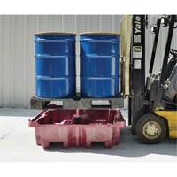 4-Drum Ultra-Spill King&reg; Flat Deck Spill Pallet, 85 US gal. Spill Capacity, 51" x 51" x 17.5" Action Paper
