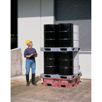 4-Drum Ultra-Spill King&reg; Flat Deck Spill Pallet, 85 US gal. Spill Capacity, 51" x 51" x 17.5" Action Paper