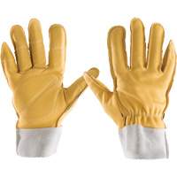 Gants tout cuir, 7/Petit, Paume en Cuir fleur, Poignet &eacute;lastique Action Paper
