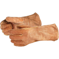 Endura&reg; 505BS Deluxe Brown Welding Gloves, Split Cowhide, Size Large Action Paper