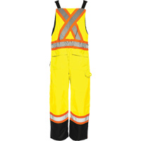 TO1 Winter Traffic Overalls, Polyester, Small, Black/High Visibility Lime-Yellow Action Paper