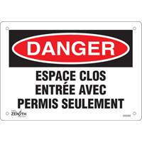 "Espace clos" Sign, 7" x 10", Plastic, French Action Paper