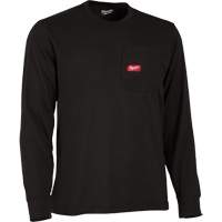 Gridiron Long-Sleeved Pocket-T-Shirt, Men's, Small, Black Action Paper