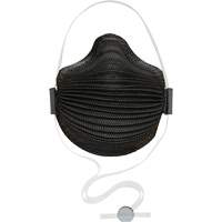 Masques jetables AirWave s&eacute;rie M noirs avec SmartStrap et embout nasal, N95, Certifi&eacute; NIOSH, Moyen/grand Action Paper