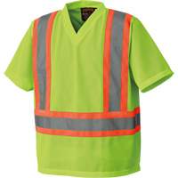 5993P Mesh Safety T-Shirt, Polyester, Small, High Visibility Lime-Yellow Action Paper