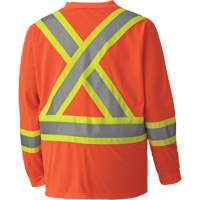 6984 Traffic Micro Mesh Long-Sleeved Safety Shirt, Small, High Visibility Orange Action Paper
