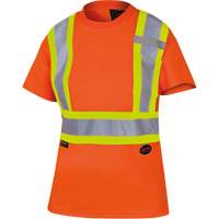 6948 Women's Bird's-Eye Safety T-Shirt, Polyester, X-Small, High Visibility Orange Action Paper