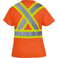 6948 Women's Bird's-Eye Safety T-Shirt, Polyester, X-Small, High Visibility Orange Action Paper