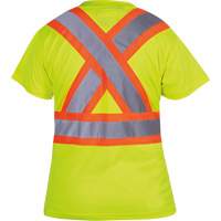 6949 Women's Bird's-Eye Safety T-Shirt, Polyester, X-Small, High Visibility Lime-Yellow Action Paper
