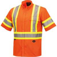 4442 Ultra Cool Short-Sleeved Safety Shirt, Cotton, Small, High Visibility Orange Action Paper