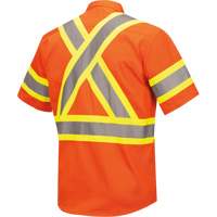 4442 Ultra Cool Short-Sleeved Safety Shirt, Cotton, Small, High Visibility Orange Action Paper