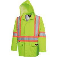 5628 Manteau de s&eacute;curit&eacute; imperm&eacute;able The Rock, Polyester/Polyur&eacute;thane, Jaune lime haute visibilit&eacute;, Petit Action Paper