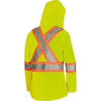 5628W Parka matelass&eacute; de s&eacute;curit&eacute; 300D The Rock, Polyester/Polyur&eacute;thane, Jaune lime haute visibilit&eacute;, T-petit Action Paper