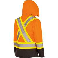 5020BBW Manteau 7 en 1 imperm&eacute;able pour femmes avec capuchon, Polyester/Polyur&eacute;thane, Orange haute visibilit&eacute;, T-petit Action Paper