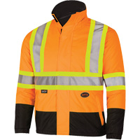 5770 Manteau de s&eacute;curit&eacute; imperm&eacute;able r&eacute;versible, Polyester/Polyur&eacute;thane, Orange haute visibilit&eacute;, Petit Action Paper