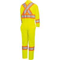 5999AW Women's High-Visibility Traffic Safety Coveralls, X-Small, High Visibility Lime-Yellow Action Paper