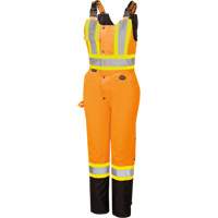 5040BBW Women's High-Visibility Waterproof Safety Overalls, Polyester, X-Small, Black/High Visibility Orange Action Paper