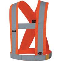 5491 High-Visibility 4" Wide Adjustable Safety Sash, Meets/Exceeds CSA Z96 Class 2 - Level 2, High Visibility Orange, Silver Reflective Colour, One Size Action Paper