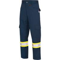 7764 FR-Tech&reg; High Visibility 88/12 FR/Arc Rated Safety Cargo Pants, 30, x 32, Navy Blue Action Paper