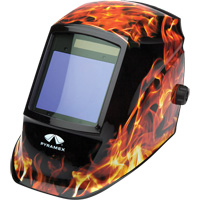 Leadhead&reg; Auto Darkening Welding Helmet, 3.8" L x 3.4" W View Area, 9 - 13 Shade Range Action Paper