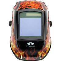 Leadhead&reg; Auto Darkening Welding Helmet, 3.8" L x 3.4" W View Area, 9 - 13 Shade Range Action Paper
