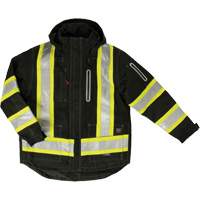 Manteau de s&eacute;curit&eacute; 4-en-1 en tissu ind&eacute;chirable, Polyester, Noir, T-petit Action Paper