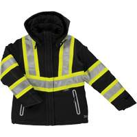 Womens Insulated Flex Safety Jacket, Polyester, Black, X-Small Action Paper