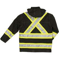 Ripstop Safety Rain Jacket, Polyester, X-Small, Black Action Paper