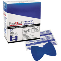 Bandages, Fingertip, Fabric Metal Detectable, Non-Sterile Action Paper