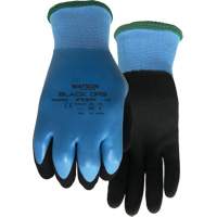 Stealth Black Ops Water-Resistant Gloves, Size Small, 15 Gauge, Rubber Latex Coated, Glass Fibre/Polyester Shell, ASTM ANSI Level A4 Action Paper