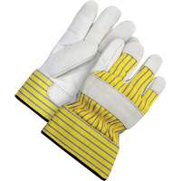 Lined Fitter's Gloves with Safety Cuff, 2X-Large, Grain Cowhide Palm, Acrylic-Pile Inner Lining Action Paper