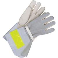 Lined Utility Gloves with 5" Cuff, Grain Cowhide, Size 10 Action Paper