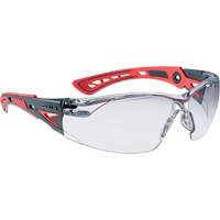 Rush+ Small Safety Glasses, Clear Lens, Anti-Fog/Anti-Scratch Action Paper