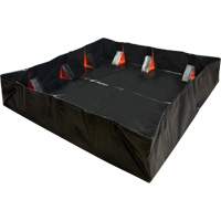 IBX Wall Pop-Up Berm, 268 US gal. Capacity, 6' W x 6' L x 12" H, Snap-Up Bracket Action Paper