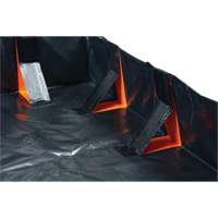 IBX Wall Pop-Up Berm, 268 US gal. Capacity, 6' W x 6' L x 12" H, Snap-Up Bracket Action Paper