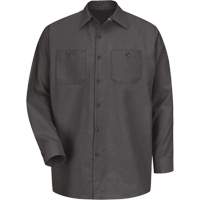 Long Sleeve Industrical Work Shirt, Men's, Medium, Charcoal Action Paper