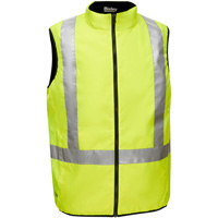 Veste bouffante r&eacute;versible avec X au dos Bisley, Jaune lime haute visibilit&eacute;, Petit, Polyester Action Paper