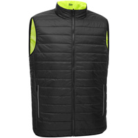Veste bouffante r&eacute;versible avec X au dos Bisley, Jaune lime haute visibilit&eacute;, Petit, Polyester Action Paper