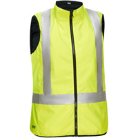 Veste bouffante, enveloppante et r&eacute;versible avec X au dos Bisley pour femmes, Jaune lime haute visibilit&eacute;, Petit, Polyester Action Paper