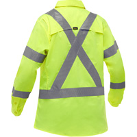 Chemise de travail &agrave; manches longues et X au dos Bisley avec X-Airflow pour femmes, Poly-coton, Petit, Jaune lime haute visibilit&eacute; Action Paper
