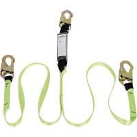 SA-54000-6 Shock Absorbing Lanyard, 6', Snap Hook Center, Snap Hook Leg Ends, Polyester Action Paper