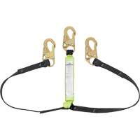SA-64000-4 Shock Absorbing Lanyard, 4', Snap Hook Center, Snap Hook Leg Ends, Polyester Action Paper